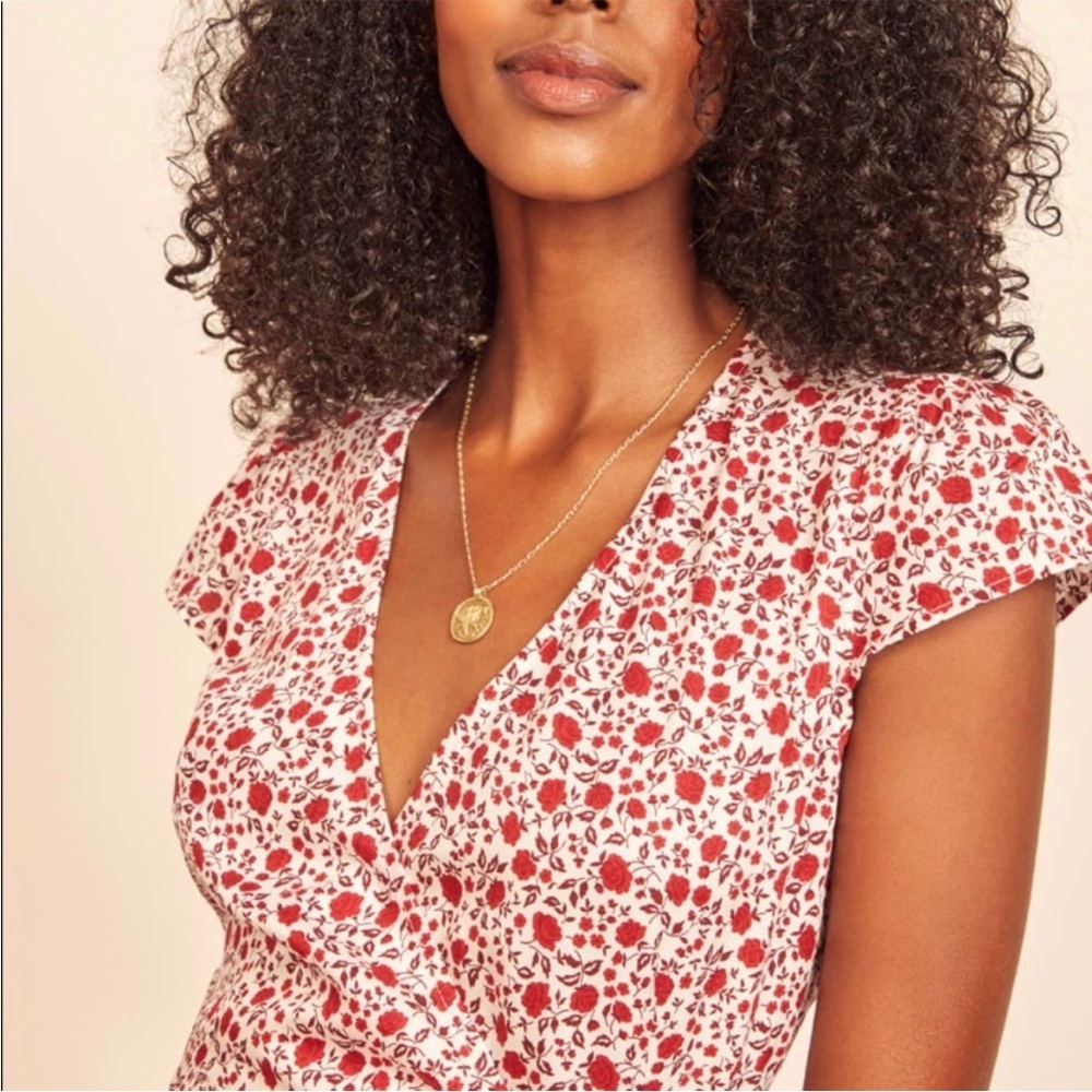 Reformation Brianne Eden Floral Wrap Mini Dress New Size Small - Picture 4 of 12